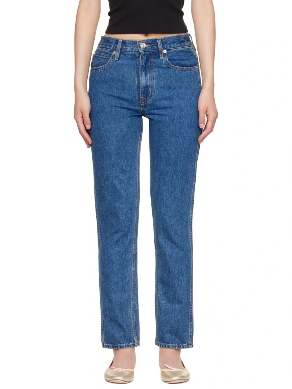 SLVRLAKE Virginia Slims Women’s Blue High Rise Slim Fit Denim Jeans Size 24 - Picture 1 of 16